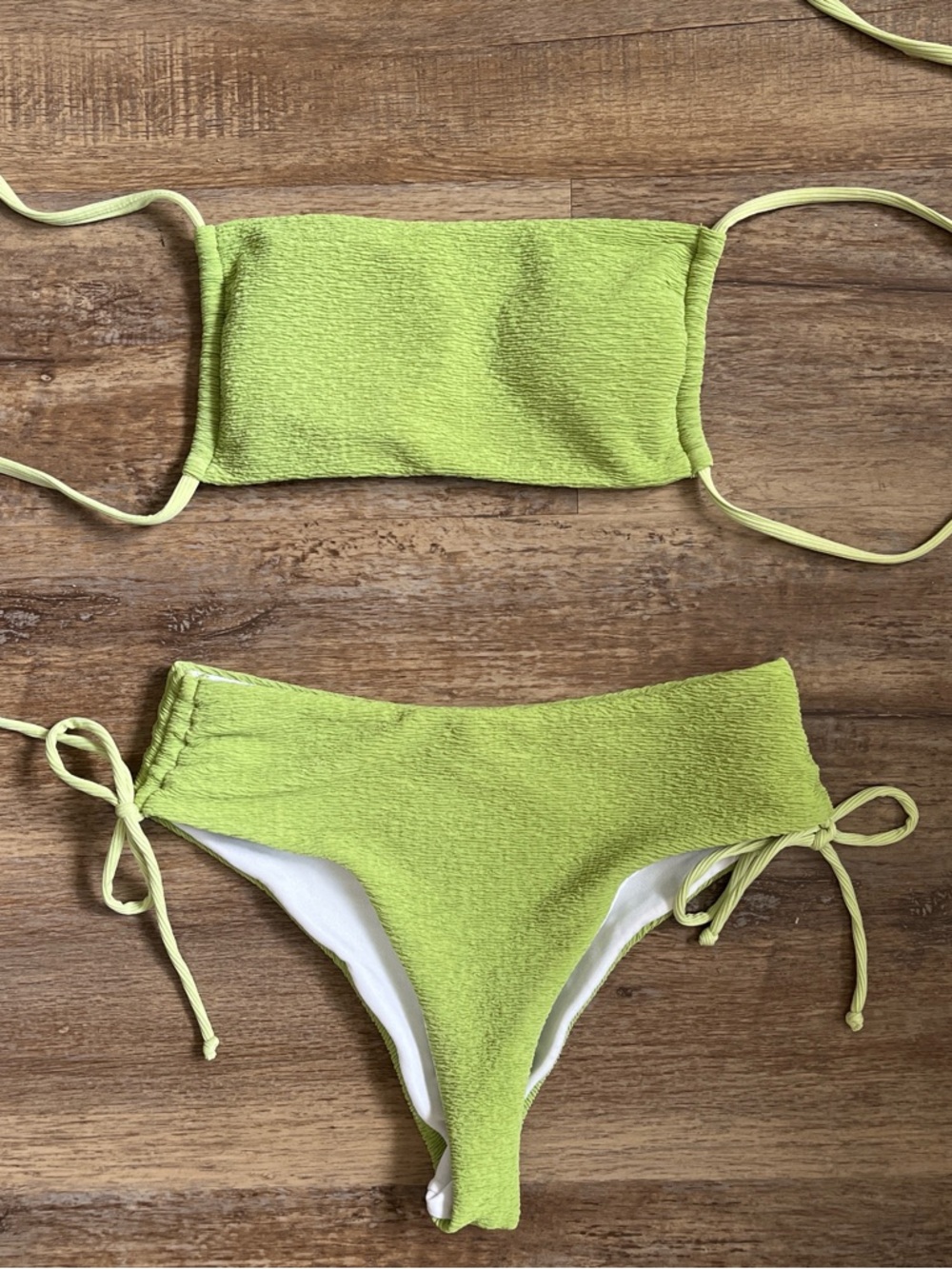 Lime Green Tie-Side Bikini Set - Women's Swim